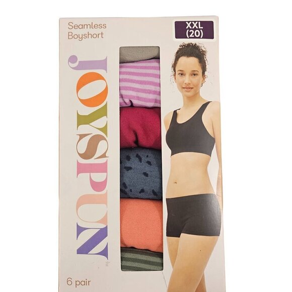 Joyspun Women’s Seamless 6-Pack Multi-Color Boyshorts Panties – Size 2XL(20) - Picture 4 of 9